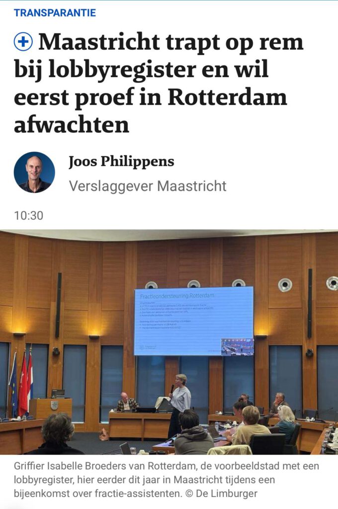 Transparantie in lokale politiek: Liever niet, zegt het college…